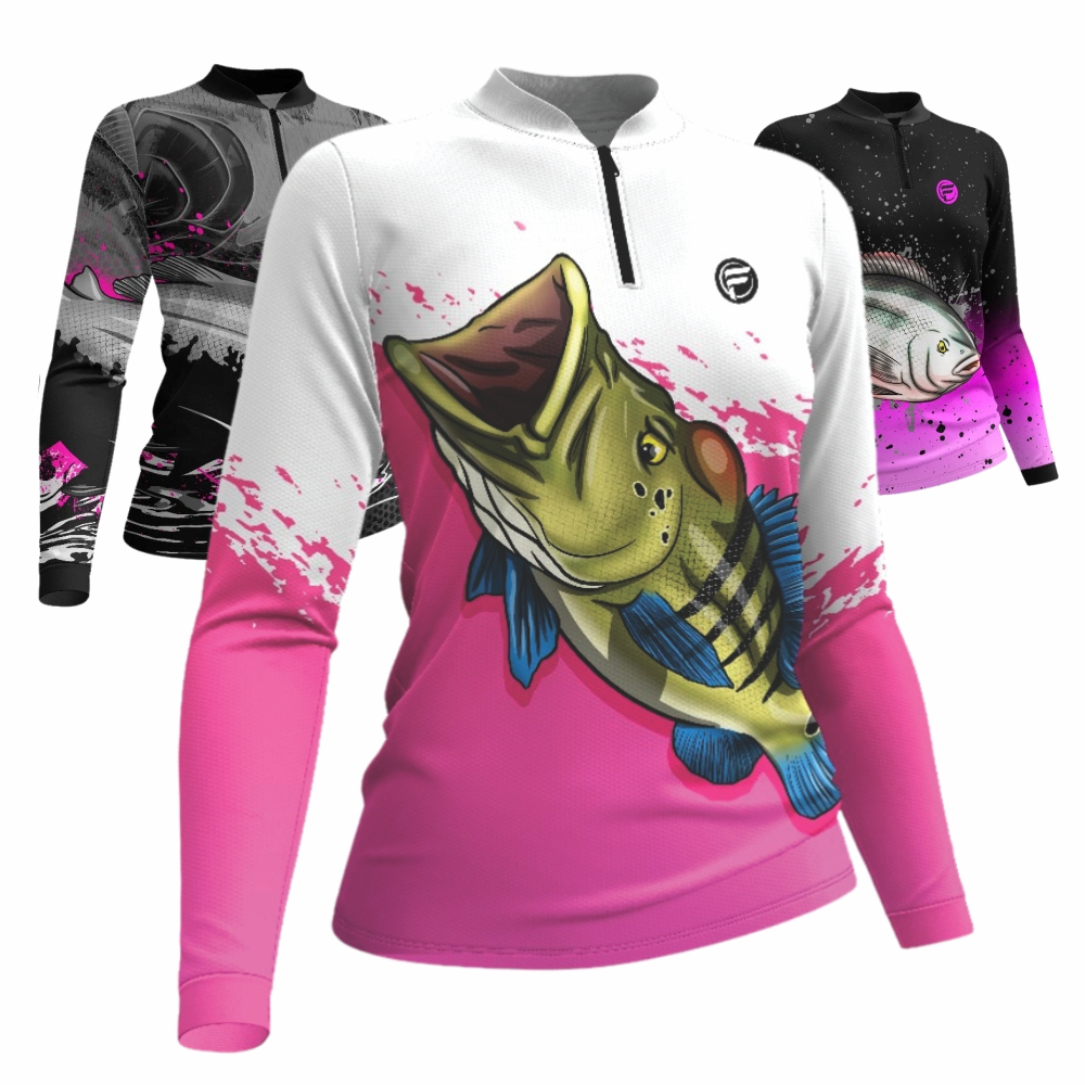 Camiseta Camisa de Pesca Feminina Tucunare Rosa Pirarara Blusa Manga Longa Novo Modelo Feminino em Oferta na Shopee