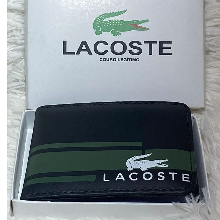 Carteira Masculina slim porta cartao com ziper porta moedas de couro