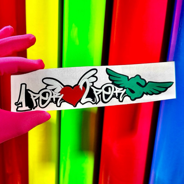 20x5cm | Adesivo | 1 por amor 2 por dinheiro l Adesivo para moto, carro, bike, caminhão
