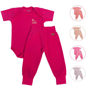 Kit C/Body Mijão de Bebê Menina Be Cute Manga Curta - 100% Algodão em Oferta na Shopee