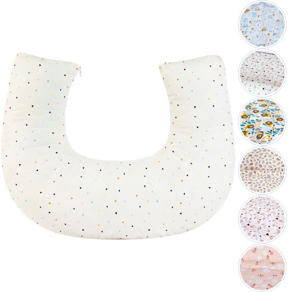 Almofada De Amamentação Estampada Com Zíper Antialérgico - 100% Algodão em Oferta na Shopee