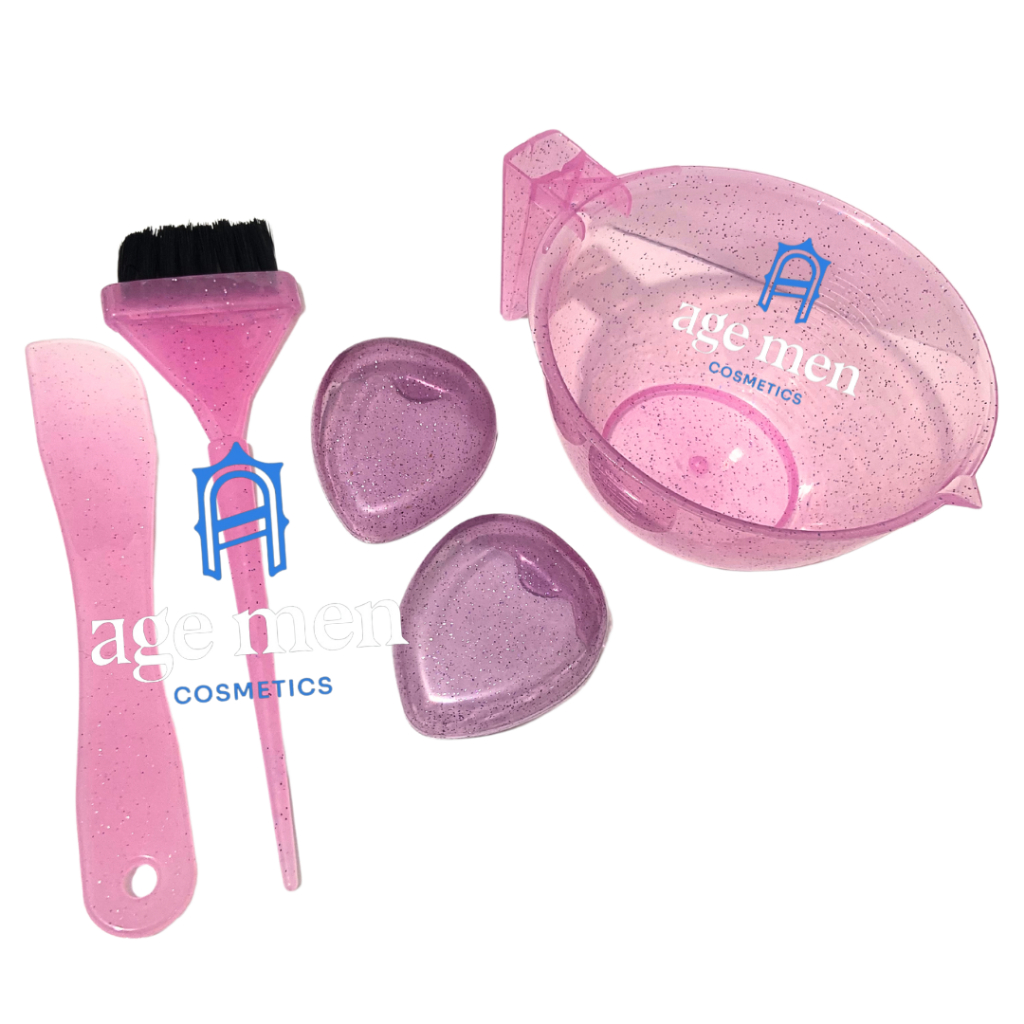 Imagem Kit Cumbuca Tintura Química Espátula e Pincel + Protetor de Orelha Auricular Cores