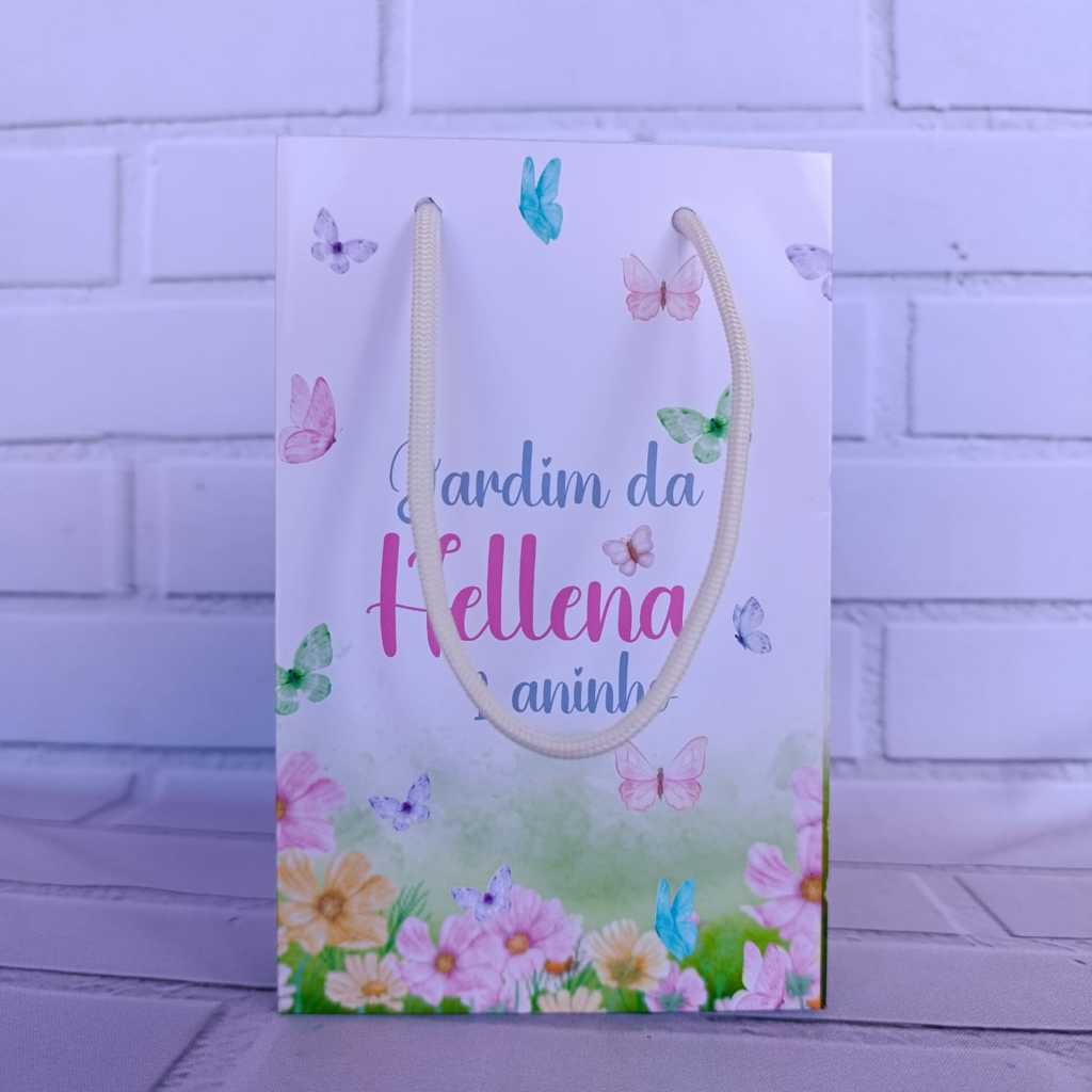 Sacolinha Personalizada  jardim das borboletas\sacolinha surpresa lembrancinha jardim encantado.
