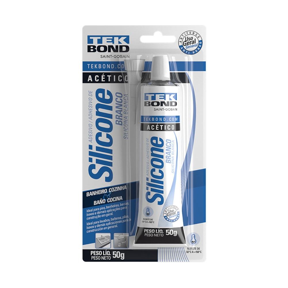 Silicone Acético Branco 50gr Tekbond - Home & Living