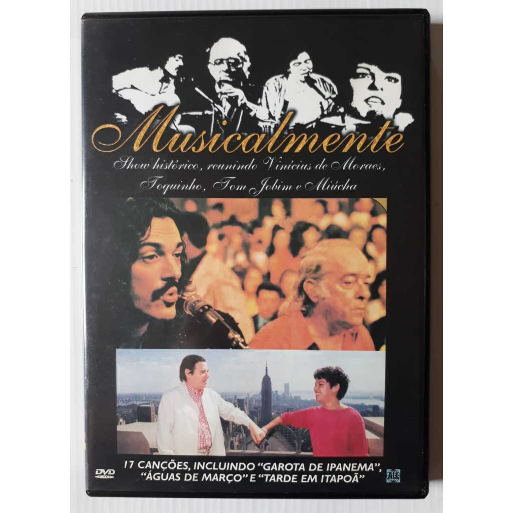 Dvd Musicalmente - Show Histórico Reunindo Vinícius de Moraes, Toquinho, Tom Jobim, Miúcha - Original Usado