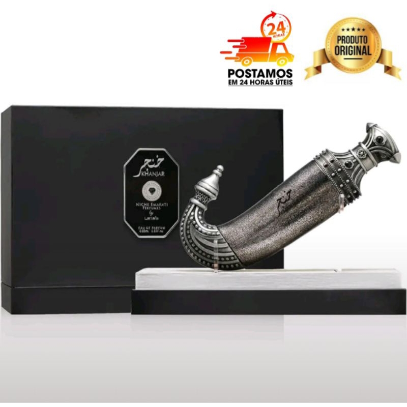 Perfume Árabe Masculino Khanjar Niche Emarati Lattafa Eau de Parfum em Oferta na Shopee