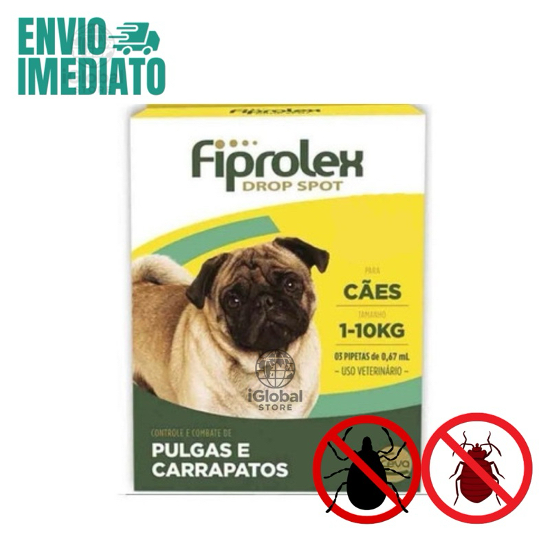 Remedio Pipeta Fiprolex Caes antipulgas e carrapatos 1 a 10kg leve 3 pague 2 Original em Oferta na Shopee