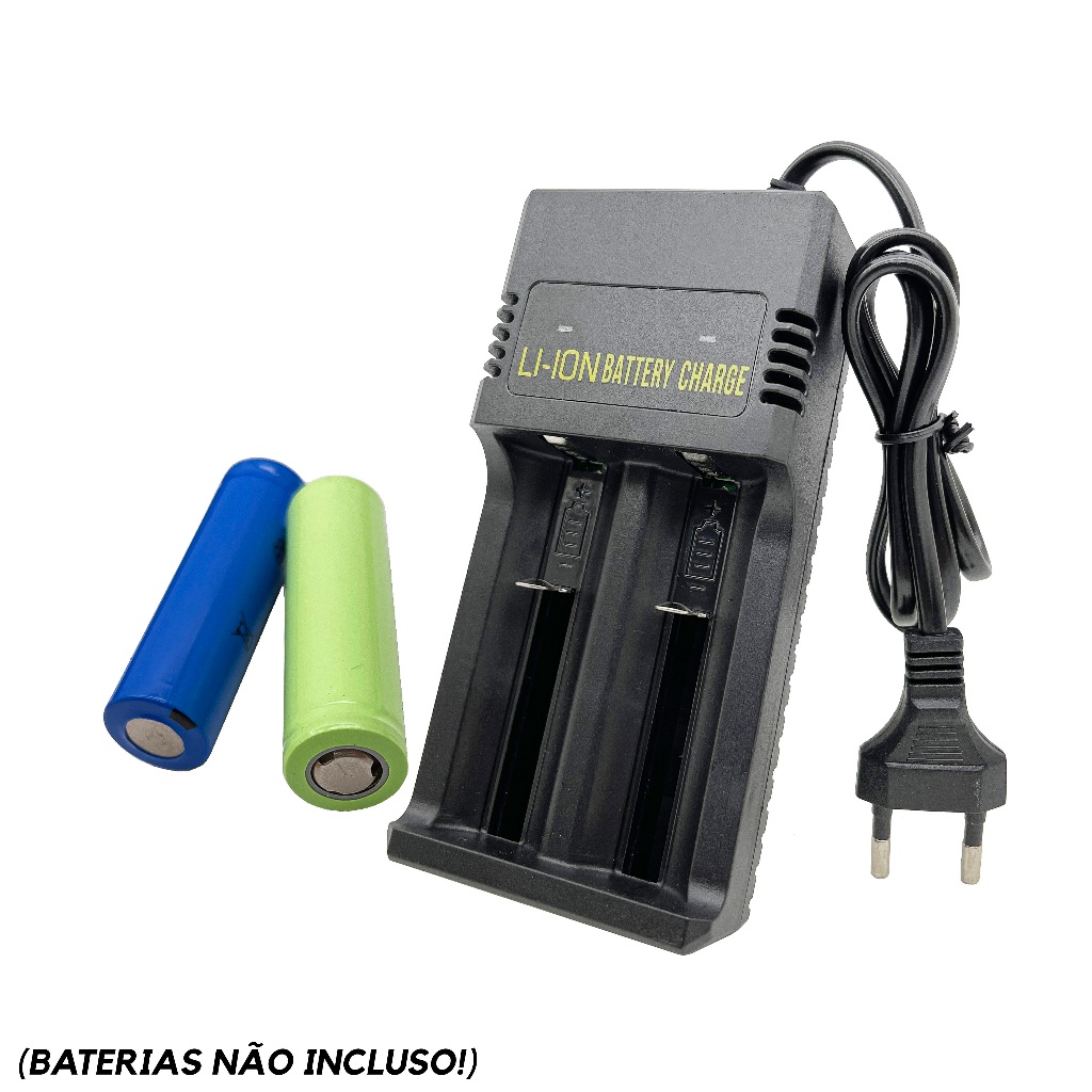 Carregador Duplo de bateria Li-ion de 4.2v Bivolt Regulável 18650 16340 18500 26650 - A089 em Oferta na Shopee