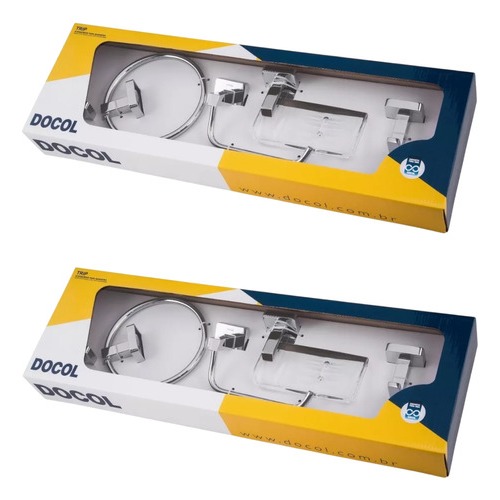 Combo 2 Peças Kit Acessorios De Banheiro Docol Trip Cromado