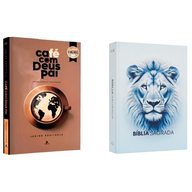 Kit Café com Deus Pai 2025 + Bíblia Sagrada | NVI | Leão Luz - Books & Magazines
