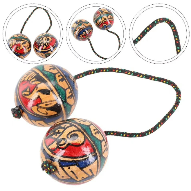 PAR de Instrumento Musical Asalato - Percusão De Origem Africana -  Madeira -Desenhos diversos