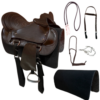 Sela Australiana De Cabeça Havana Simples 16 Polegadas Arreada Para Cavalgada E Montaria em Oferta na Shopee