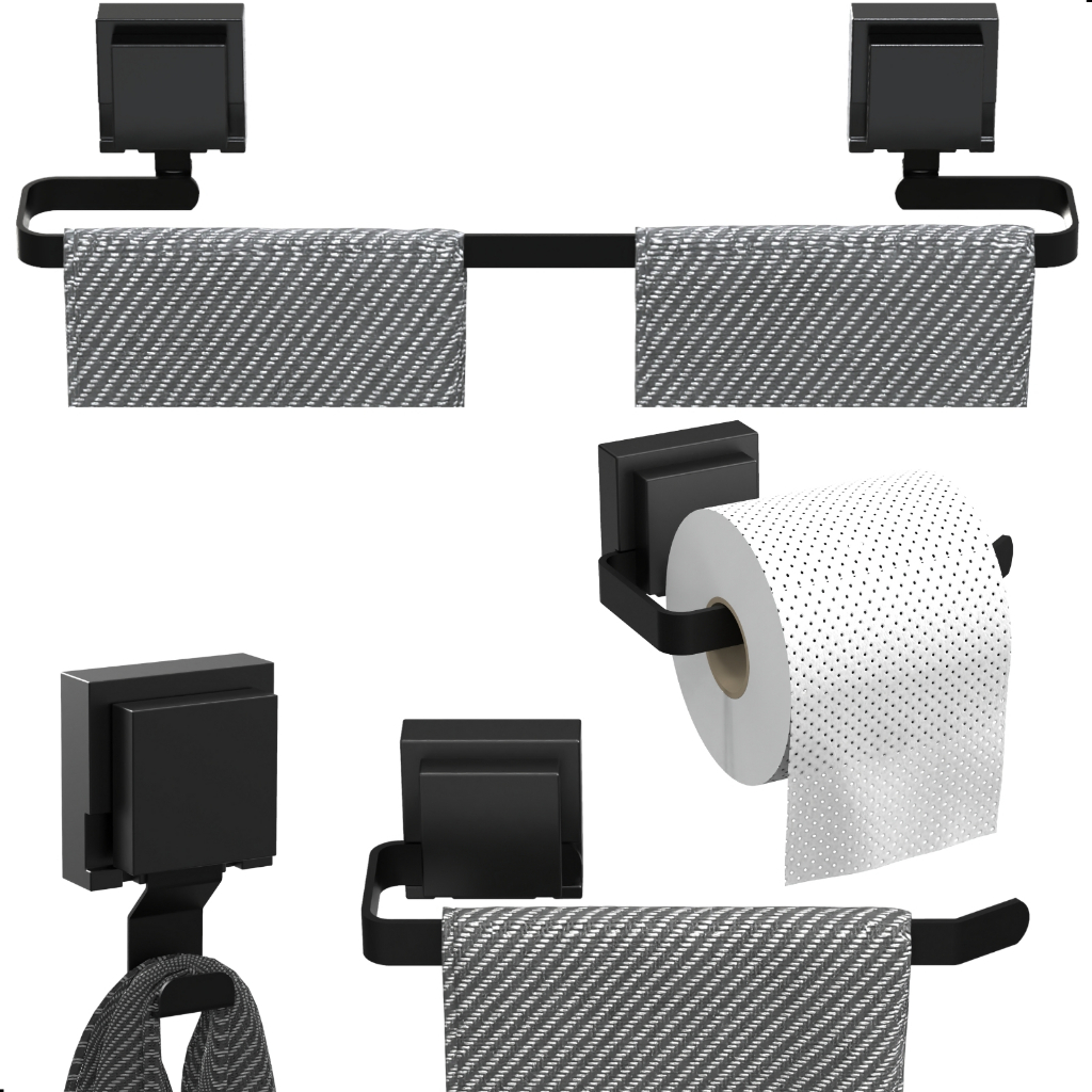 Kit Banheiro Ventosa Sem Furo 4 Peças em Oferta na Shopee