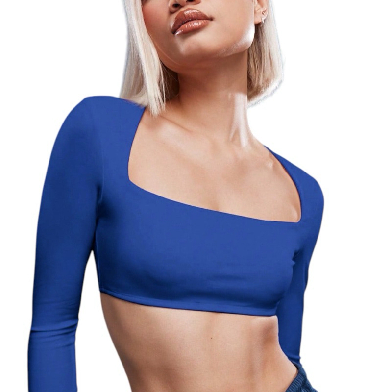 Cropped Decotado SUPLEX Forrado Manga Longa Inverno em Oferta na Shopee