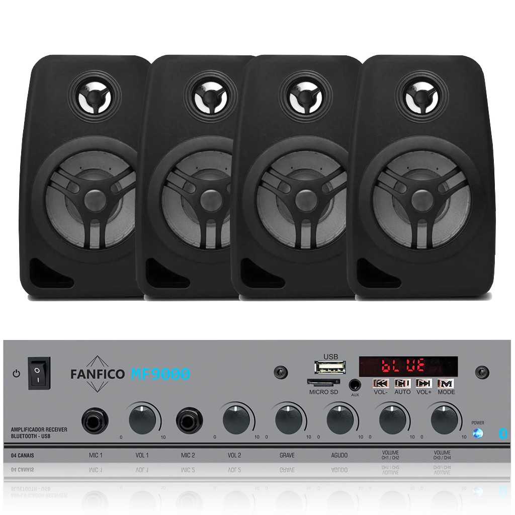 Som Ambiente Mf-9000 500w Bluetooth + 4 Falantes Caixa em Oferta na Shopee