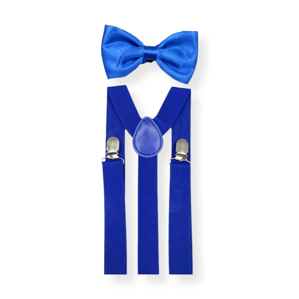 Suspensório + Gravata Borboleta Azul Royal Infantil ou Adulto — imagem 2 de 2