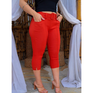 Calça Capri Feminino Plus Size Bengaline Fivela Forrado 40 - 52 em Oferta na Shopee
