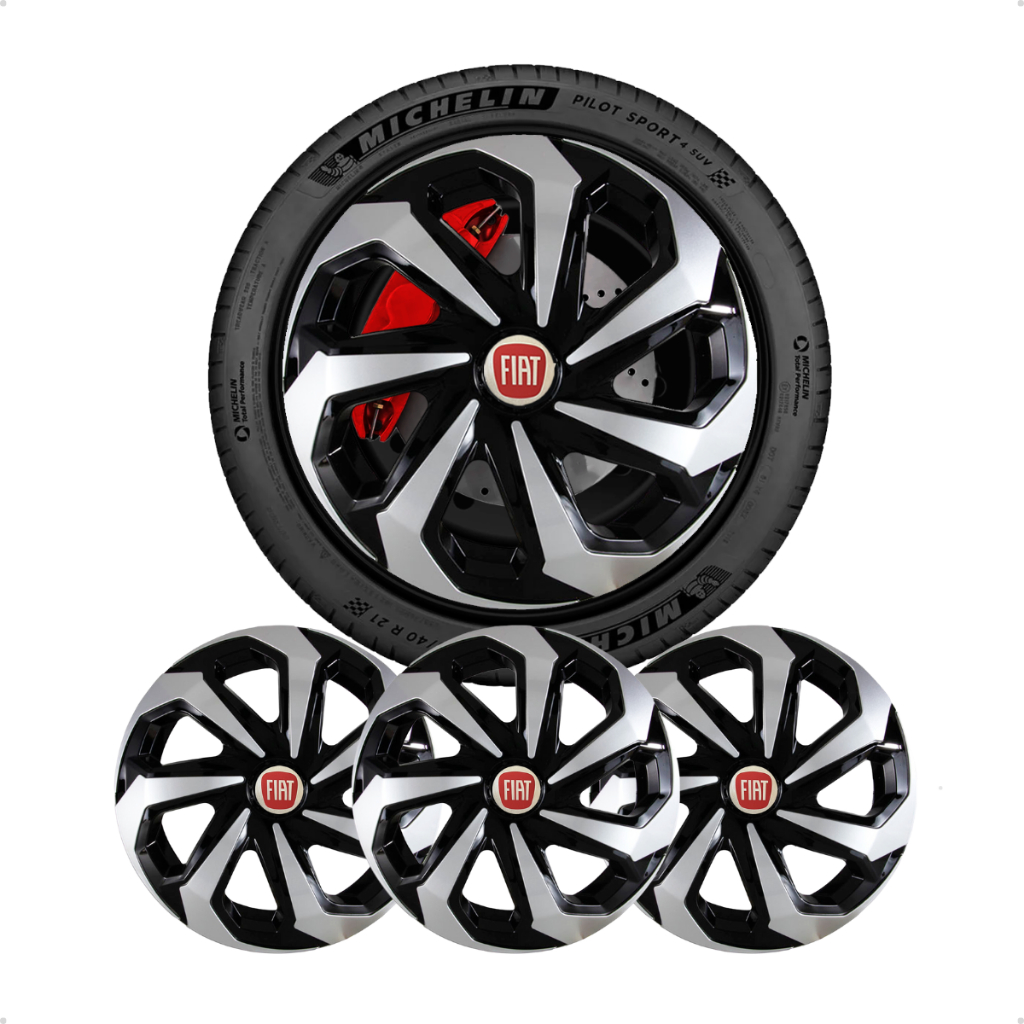 Calota Spider Aro 13 Uno Fiorino Palio Premio com Emblema
