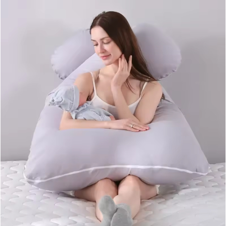 Almofada Travesseiro de Corpo Para Gestante Em Formato de U Várias Cores