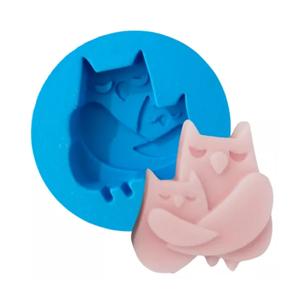 Forma Molde Silicone Sabonete Vela Biscuit Resina - Mãe Coruja