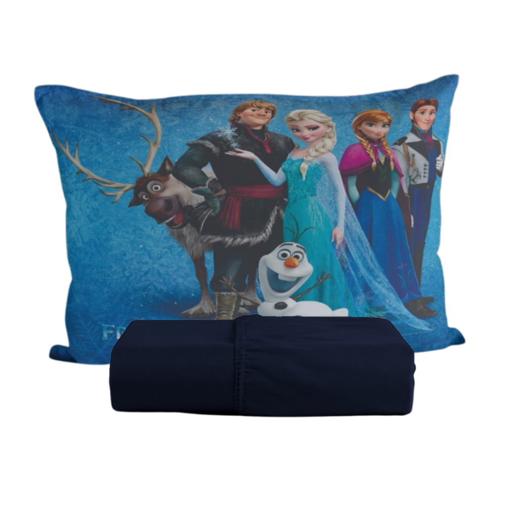 Lençol Frozen Kit Solteiro 02 Peças Micropercal com Elastico Personagens Infantil Estampado