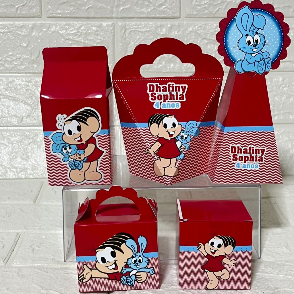 Kit Festa Personalizada MÔNICA - Caixinhas Personalizadas - Lembrancinhas - Aniversário - (PAPEL FOTOGRÁFICO 180G)