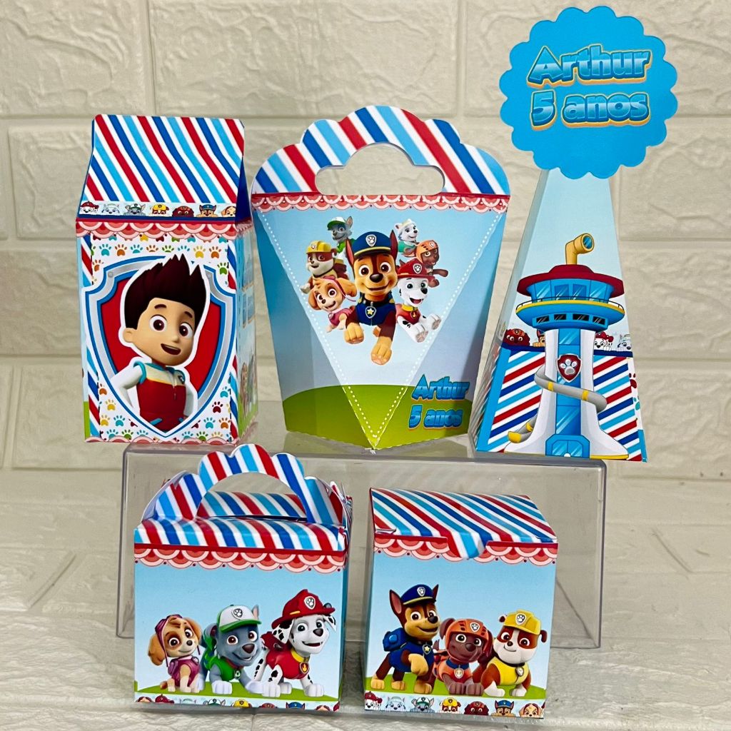 Kit Festa Personalizada PATRULHA CANINA - Caixinhas Personalizadas - Aniversário - Lembrancinhas (PAPEL FOTOGRÁFICO 180G