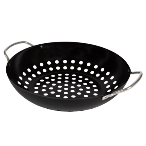 FRIGIDEIRA PANELA GRELHAR CHURRASCO ANTIADERENTE PARA LEGUMES FURADA COM ALÇAS - MOR