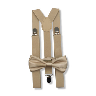 Kit Suspensorio com Gravata Borboleta Creme Bege Adulto Infantil em Oferta na Shopee