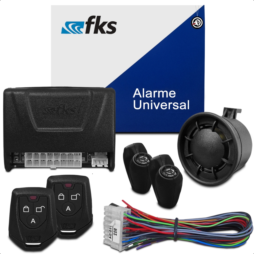 alarme pra carros automotivo universal com antifurto bloqueio de motor desliga radio sobe vidros fks