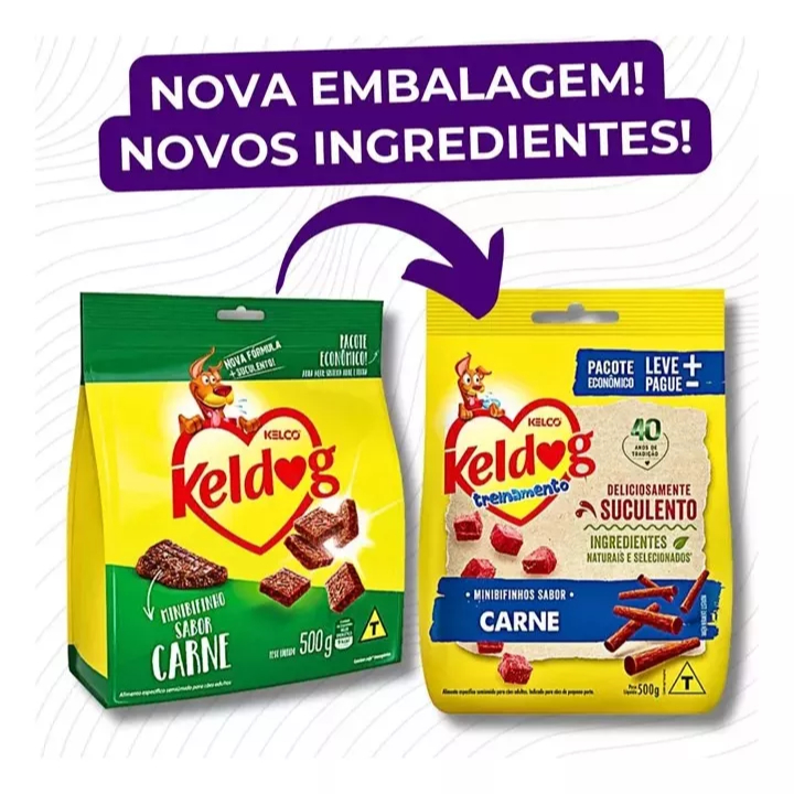 kit 12 Bifinho Keldog Mini Bifinho Carne 500g - Kelco