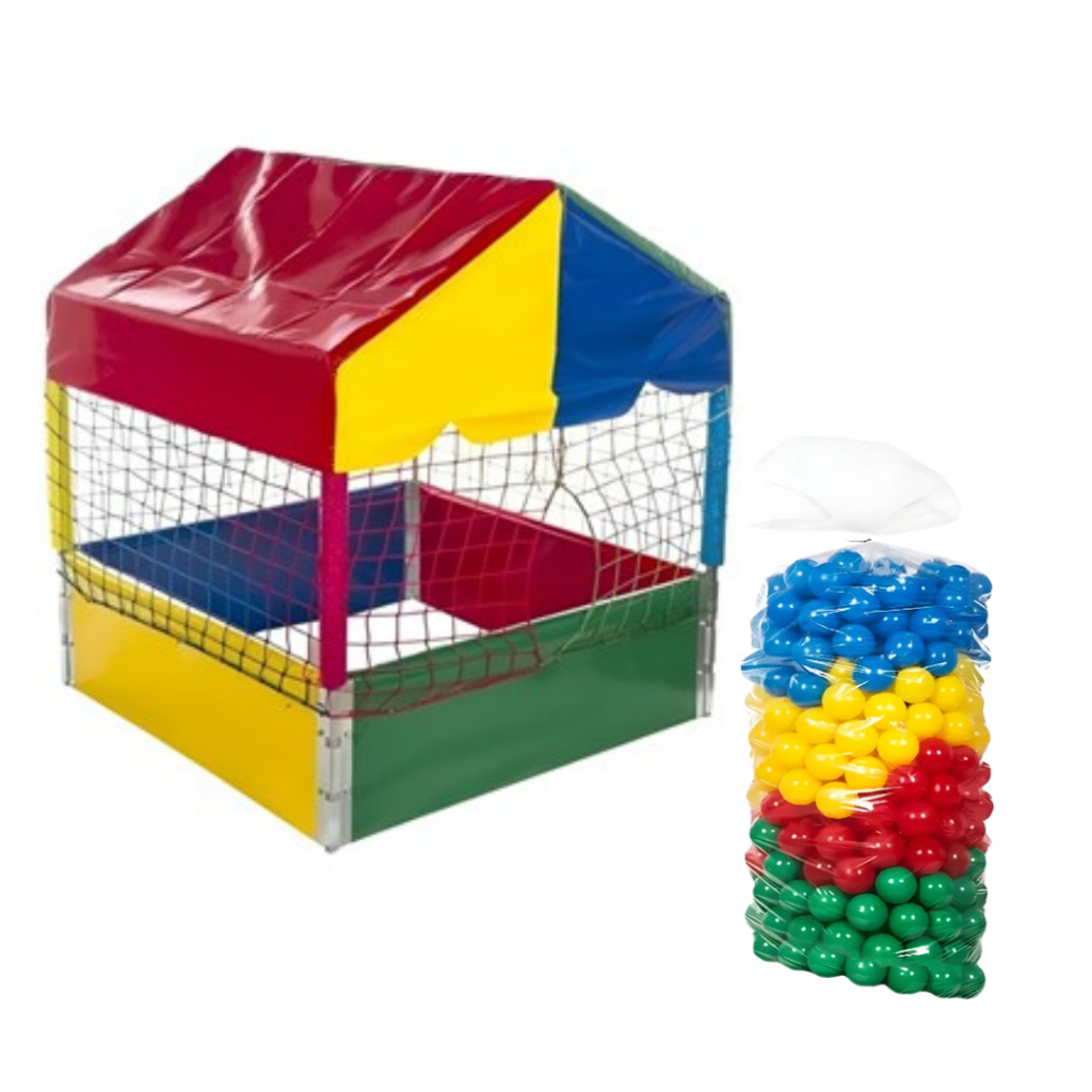 Piscina De Bolinhas Quadrada 1,00m Nacional + 250 Bolinhas Coloridas em Oferta na Shopee