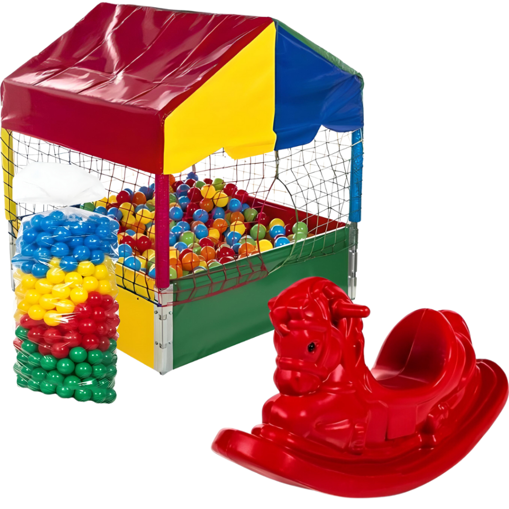 Piscina De Bolinhas Quadrada 1,00m Nacional Premium + 100 Bolinhas + 1 Gangorra 1 Lugar - Rotoplay em Oferta na Shopee