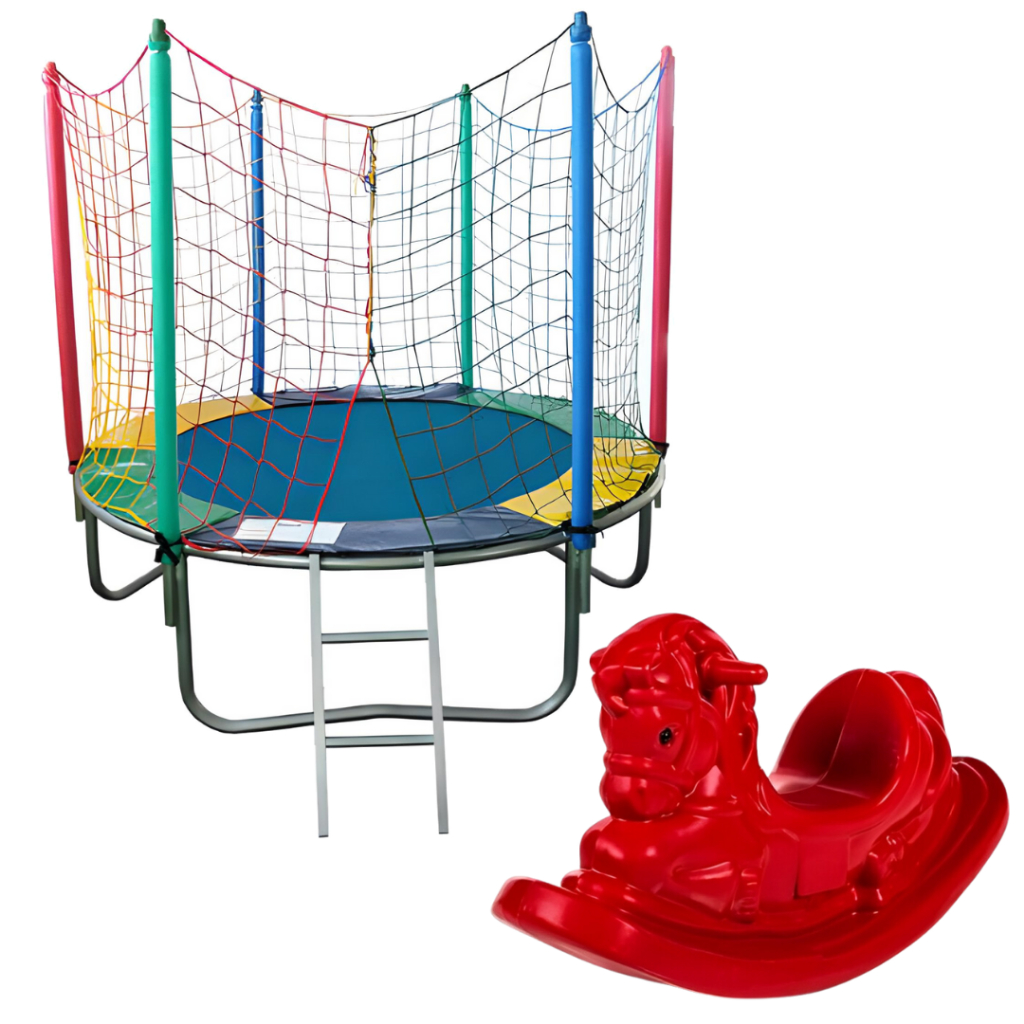 Cama Elástica Infantil Pula Pula Trampolim Nacional Premium 1,83m + 1 Gangorra 1 Lugar - Rotoplay em Oferta na Shopee