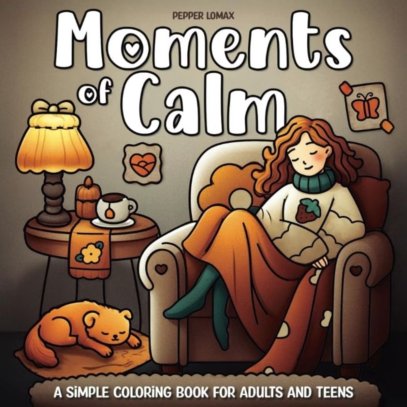 Kit 40 Desenhos para Colorir: Folhas Soltas com Ilustrações do Livro Moments of Calm Simple!