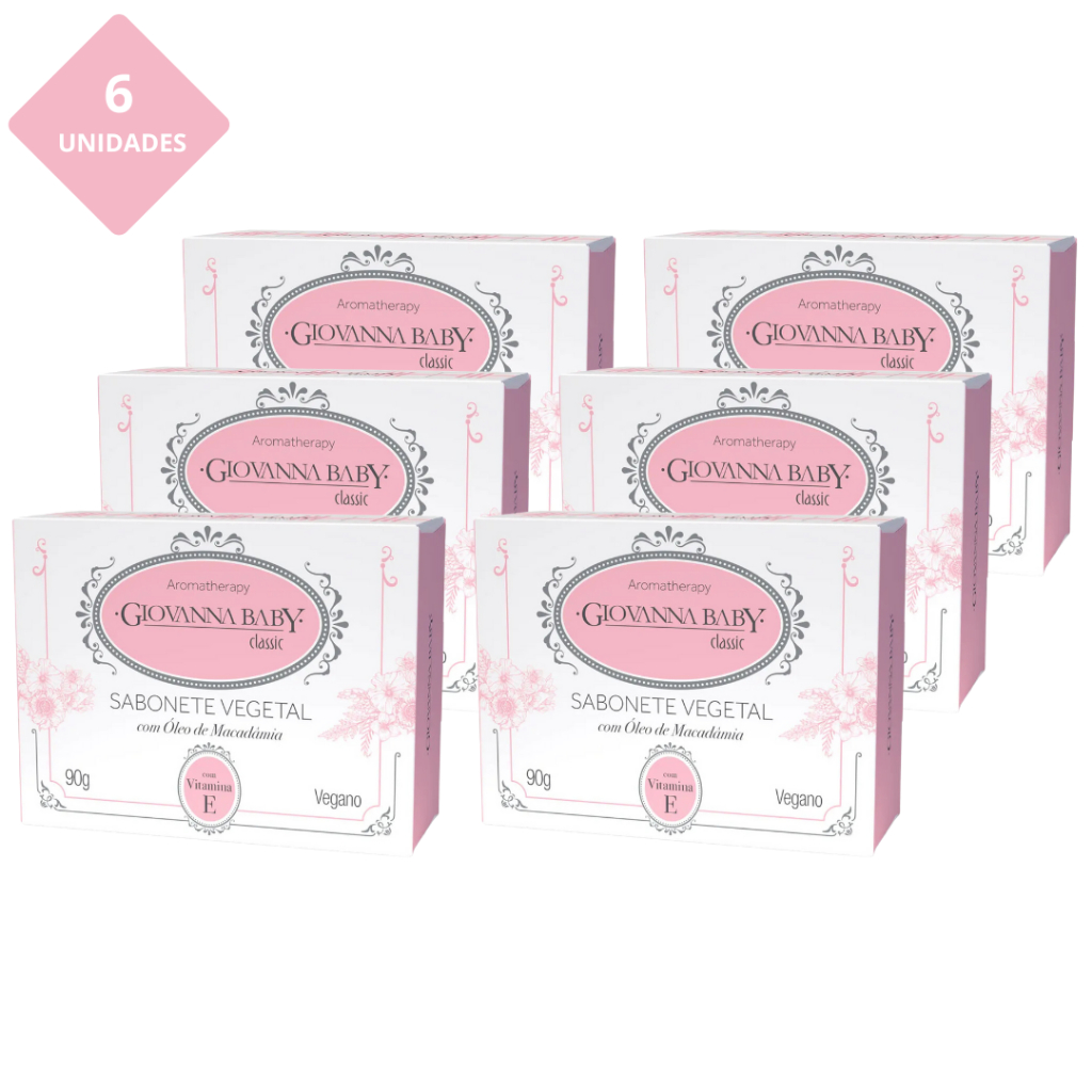 Kit 6un Sabonete em barra 90g Giovanna Baby Classic