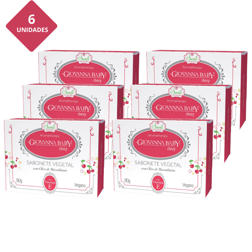 Kit 6un Sabonete em Barra 90g Giovanna Baby Cherry