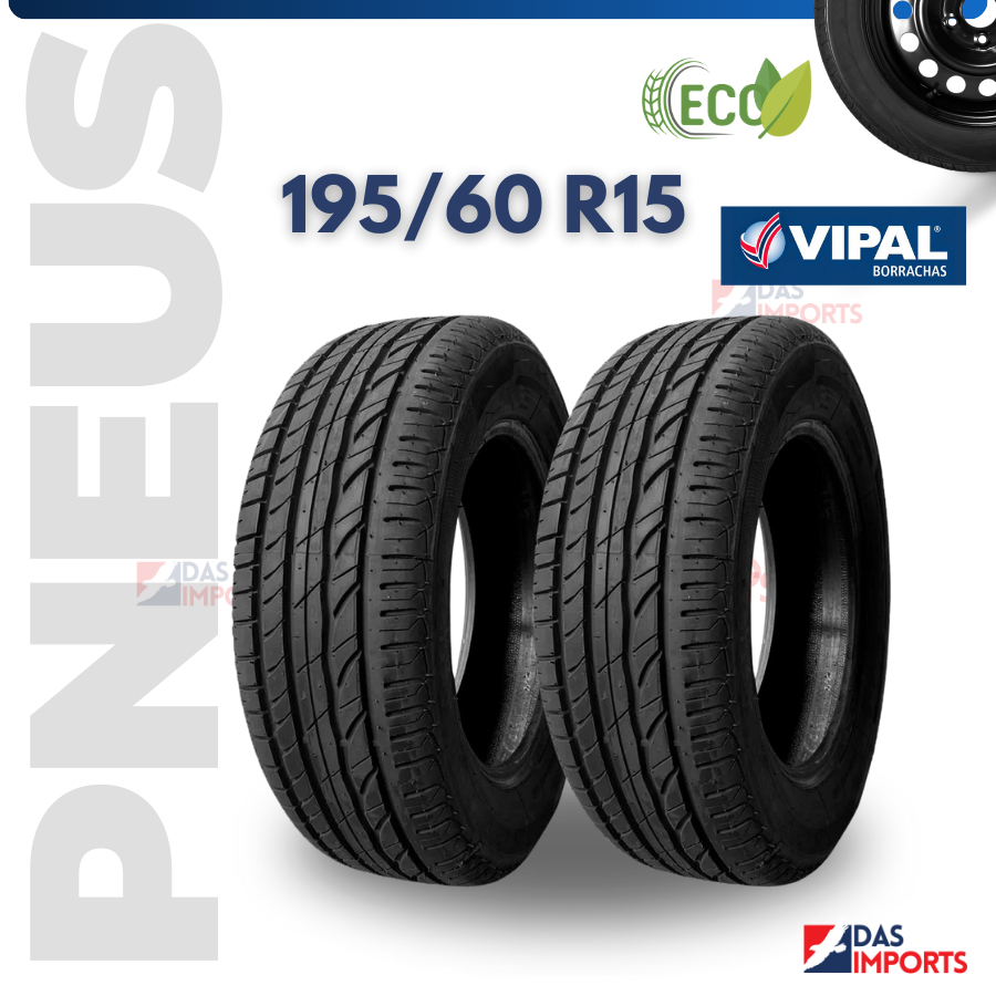 Par De Pneu 195/60 R15  Aro 15 Remold Novo Vipal