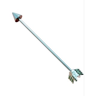 piercing transversal flecha ponta Spike 38mm aço prata 1 unid unissex em Oferta na Shopee