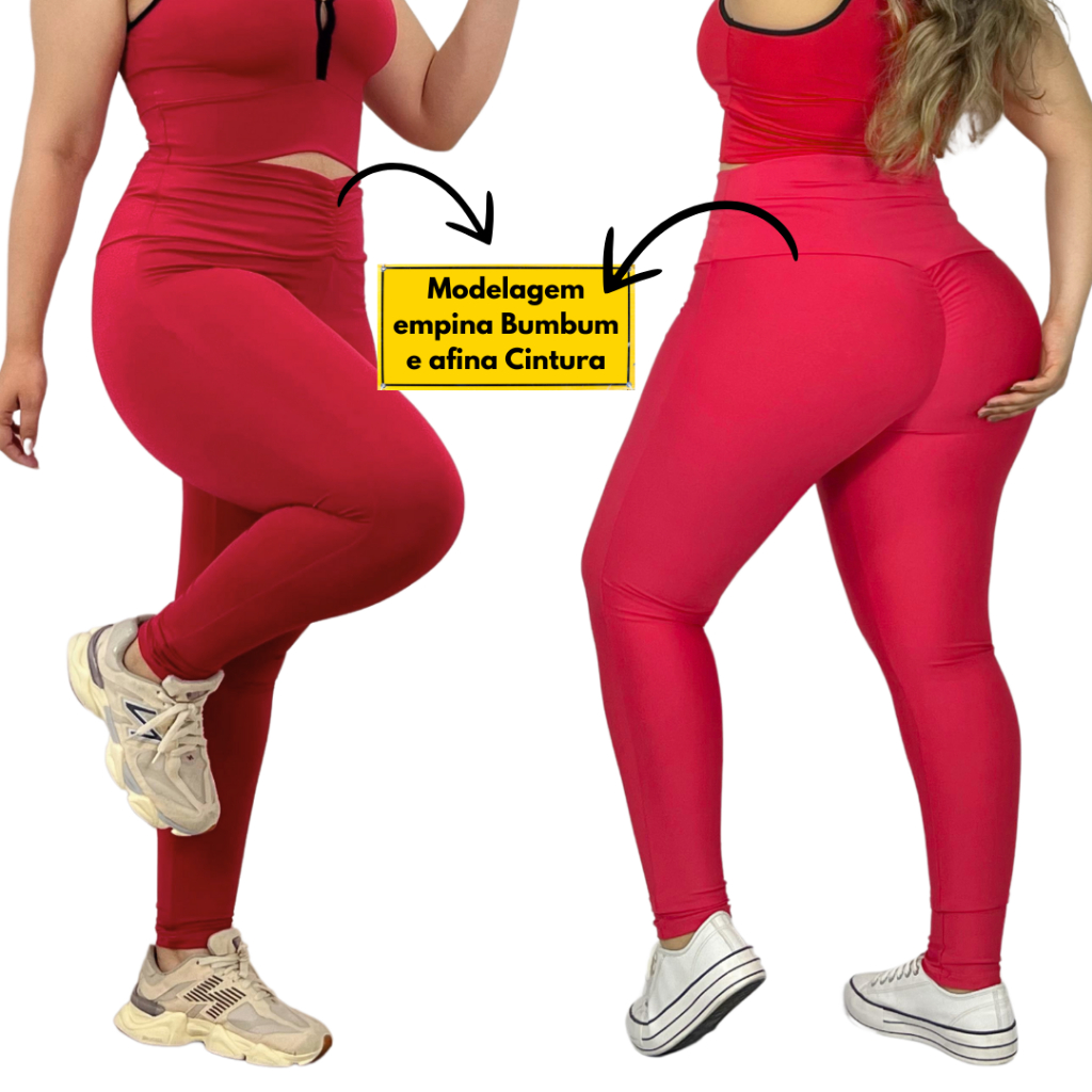 Calça Legging empina bumbum suplex premium zero transparencia academia fitness feminino