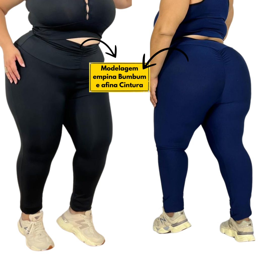 Calça Legging Plus Size 44 ao 54 Levanta bumbum Cintura Alta fitness feminino Curves empina bumbum