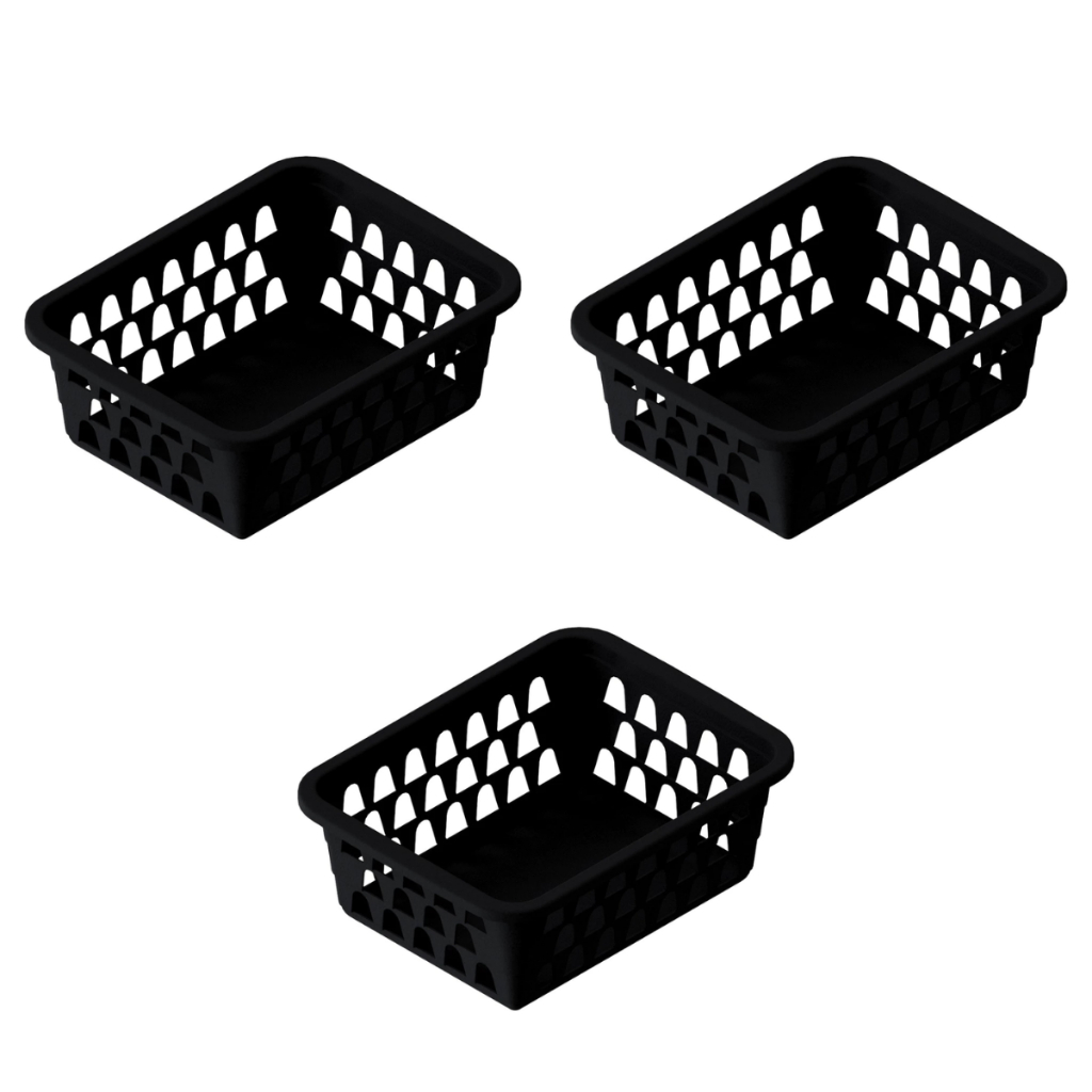 Kit 3 Cestinho Organizador Pequeno Casa Cozinha Gavetas Multiuso
