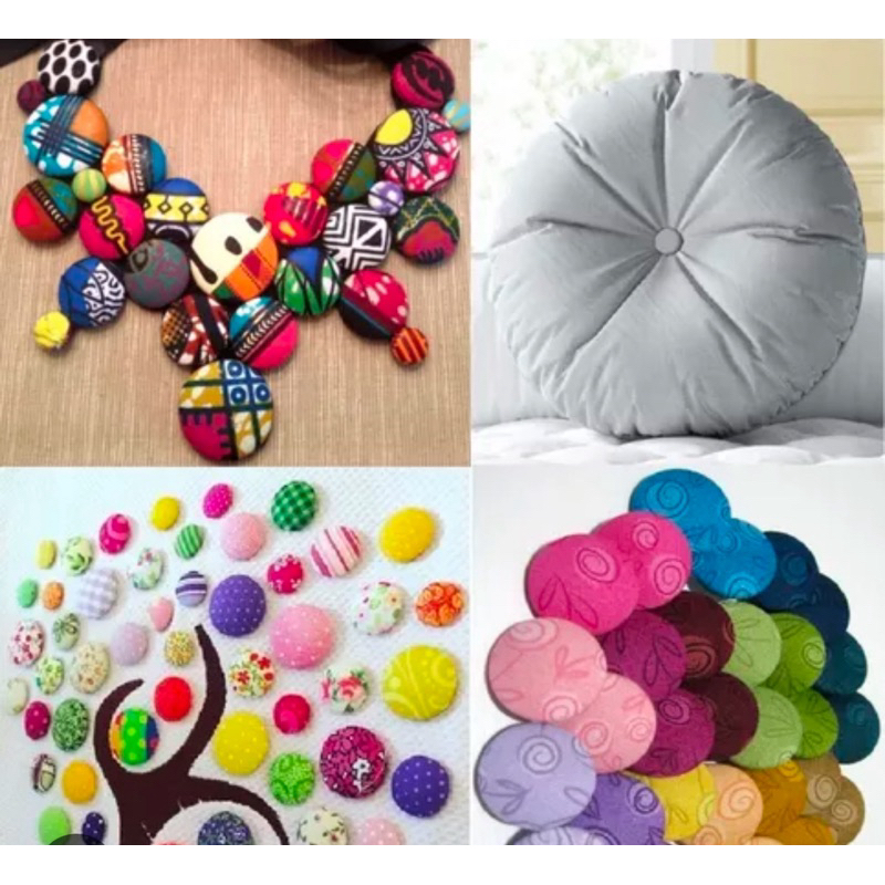 Botão Bombe forrados com tecido n22 e n18 15 unidades