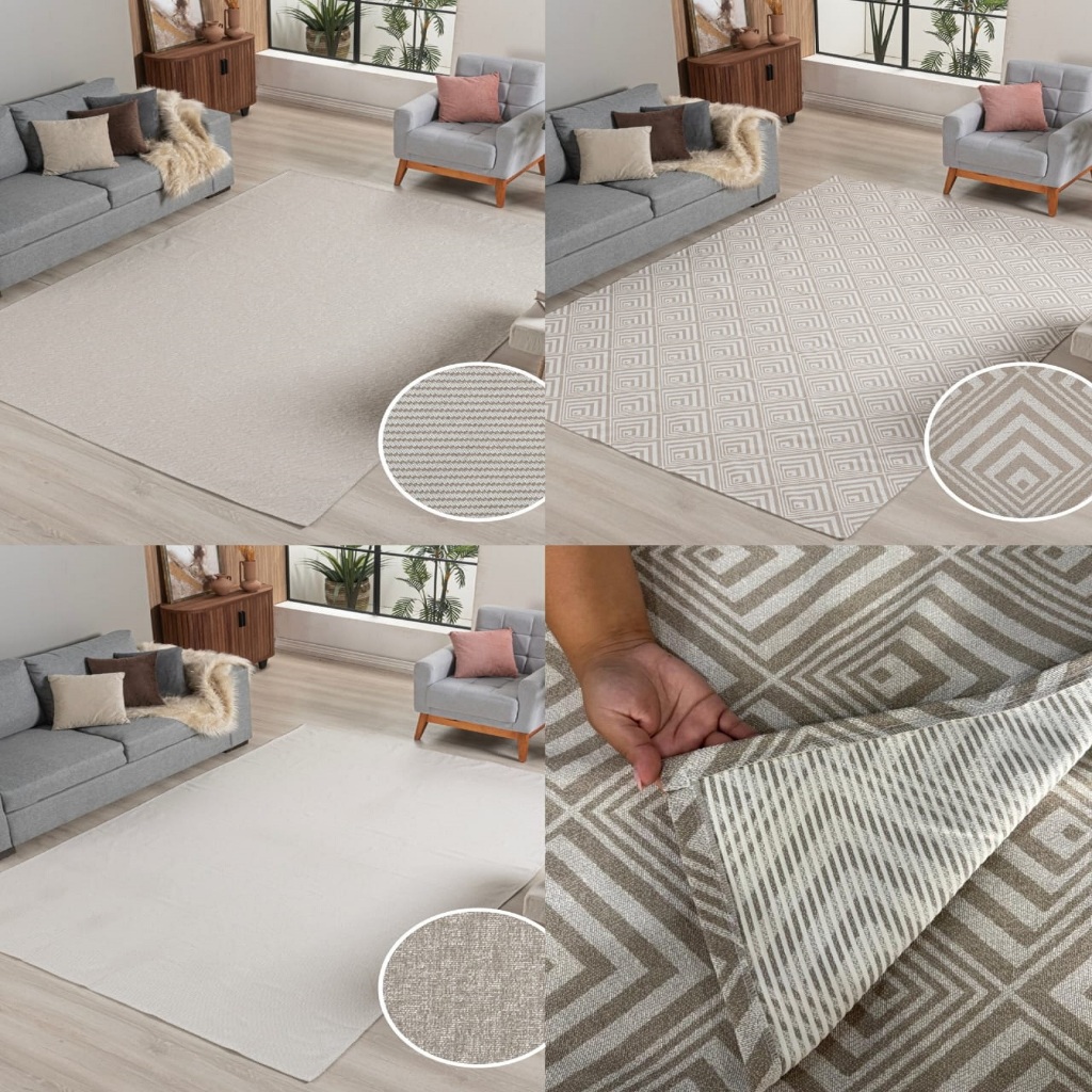 Tapete Luxo Home Decor 2,00m x 2,50m Moderno Com Antiderrapante Para Sala Quarto Escritóri...