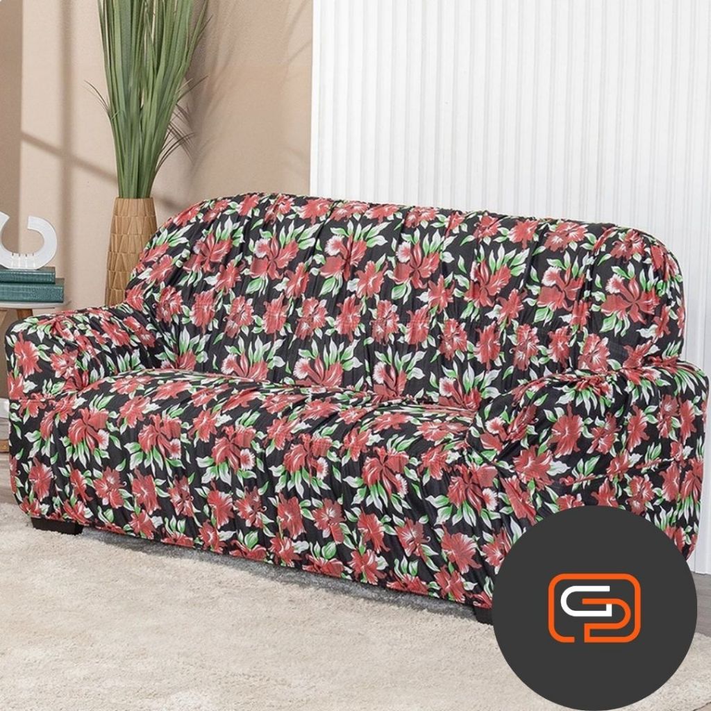 Kit Capa de Sofá em 2 e 3 Lugares com 38 Elásticos Estampado