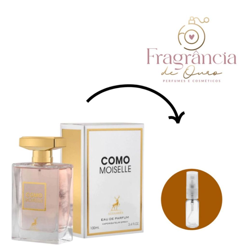 Perfume Arabé Como Moiselle Eau de Parfum - Perfume Árabe Feminino 5ml 2ml