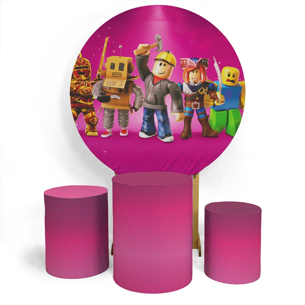 Painel Redondo E Capas De Cilindro Sublimados Roblox em Oferta na Shopee