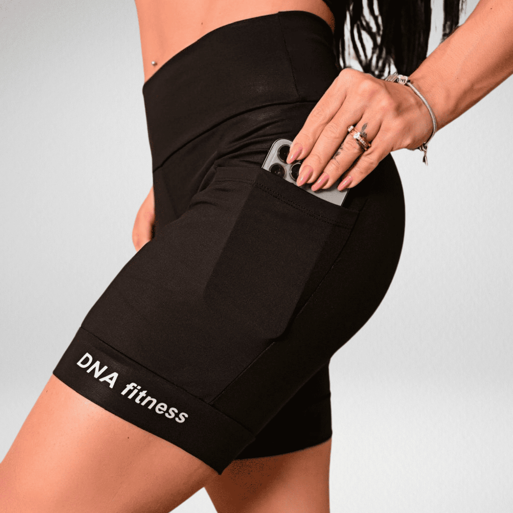 Short Bermuda Fitness Com Bolso Celular E Cós Alto E Top Academia Caminhada Feminino