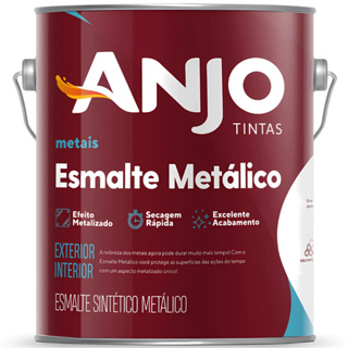 Tinta Esmalte Metálico Anjo 3,6L Para Acabamento Brilhante Em Metais E Madeiras em Oferta na Shopee