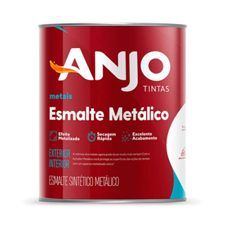 Tinta Esmalte Metálico Anjo 900ml Para Acabamento Brilhante Em Metais E Madeiras em Oferta na Shopee
